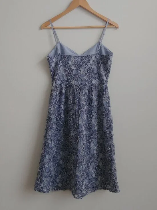 Jack BB Dakota blue lace spaghetti strap midi dress size 6 - Picture 2 of 16